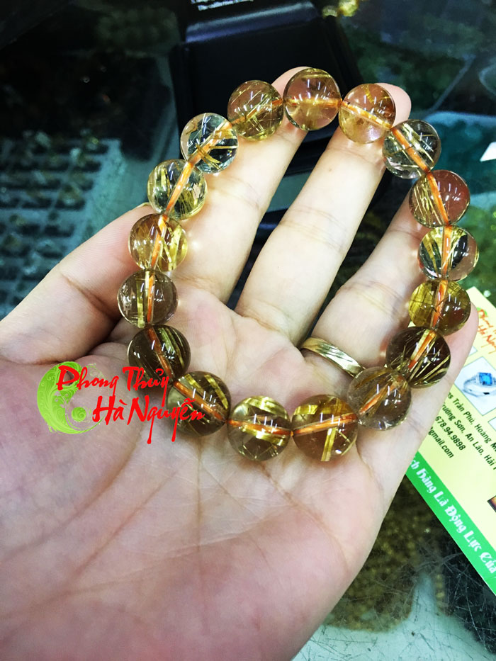 vòng thạch anh tóc vàng 12 ly